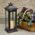 16.75" Traditional Style Black Metal Lantern with Battery Operated LED Lighted Candle