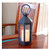 12" Black Hexagon Design Metal Lantern with Battery Operated LED Lighted Candle