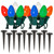 Set of 10 Multi-Colored Electric Pathway Lights with Anchor Stakes
