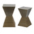 Set of 2 Black and Brown Hourglass Side Tables 23.25"