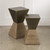 Set of 2 Black and Brown Hourglass Side Tables 23.25"