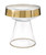 17" Clear and Gold Colored Decorative Leman Glass Table with Round Base