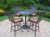 5-Piece Aged Black Finish Aluminum Outdoor Furniture Patio Bar Set - Tan Cushions