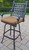 3-Piece Aged Black Finish Aluminum Outdoor Furniture Patio Bar Set - Tan Cushions
