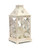 13.5" Decorative Antique White Candle Lantern with Flameless LED Candle