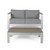 2pc Silver and Gray Contemporary Outdoor Patio Chat Set with Cushions 56.75"