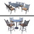 14pc Brown and Black Bar Table with Swivel Bar Stools and Patio Dining Sets 84"