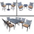 15pc Black and Brown Dining, Bar and Swivel Rocker Chat Patio Furniture Sets with Sunbrella Cushions