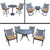 11pc Black and Brown Dining with Round Table, Bar, Swivel Rockers Chat Patio Furniture Sets