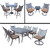 17pc Black and Brown Dining with Extendable Table, Bar and Swivel Rocker Chat Patio Furniture Sets
