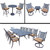 19pc Brown and Black Dining, Bar and Swivel Rocker Patio Furniture Sets
