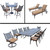 19pc Brown and Black Dining, Bar, Chaise Lounge and Swivel Rocker Patio Furniture Sets