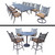 18pc Black Dining and Swivel Rockers Patio Furniture Sets