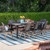 9-Piece Coffee Brown Finish Square Wicker Outdoor Furniture Patio Dining Set