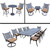 17pc Brown and Black Dining, Bar and Swivel Rocker Patio Furniture Sets
