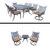 12pc Brown and Black Dining with Extendable Table and Swivel Rocker Patio Furniture Sets