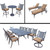 19pc Brown and Black Dining with Extendable Table, Bar, and Chaise Lounge Patio Furniture Sets
