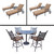 11pc Black and Brown Bar Set and Chaise Lounge Patio Furniture Sets 82"
