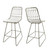Set of 2 Brown Contemporary Outdoor Counter Stools 42"