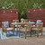 7-Piece Gray Finish Oval Wood Outdoor Furniture Patio Dining Set - Cream Cushions