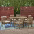 7-Piece Gray Finish Oval Wood Outdoor Furniture Patio Dining Set - Cream Cushions