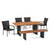6-Piece Brown Finish Rectangle Wicker Outdoor Furniture Patio Dining Set