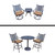 6pc Black and Brown Round Bar and Swivel Bar Patio Furniture Sets 52"