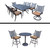 12pc Beige and Black Round Bar with Swivel Bar Stools and Patio Dining Sets 84"
