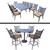 18pc Black and Beige Round Bar and Rectangular Dining Patio Furniture Sets