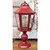 13" Red Small Glass and Metal Burgundy Lantern
