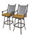 11pc Black Sunbrella Cushioned Bar Set, Chaise Lounge Set and Swivel Bar Stools