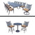 16pc Black Bar Stool Set and Dining Set with Extendable Table