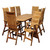 9-Piece Brown Dexter Teak Extendable Rectangular Outdoor Patio Dining Set 67"