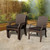 7-Piece Brown Walton Eucalyptus Wicker Rectangular Patio Dining Set 82.5" - Gray Cushions