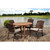 5-Piece Brown Warner Wicker Eucalyptus Round Patio Dining Set 47" - Off White Cushions