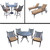 13pc Black and Brown Bar, Dining and Chaise Lounge Patio Furniture Sets