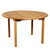 5-Piece Brown Benjamin Teak Round Outdoor Furniture Patio Dining Set 47" - Off White Cushions