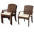 5-Piece Brown Vincenzo Teak Round Outdoor Patio Dining Set 47" - Off-White Cushions