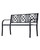 50" Black Finish Floral Back Steel Outdoor Furniture Patio Bench