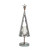 34" Silver and Brown Distressed Finish Tree Cut-Out Metal Votive Holder
