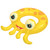 23.5" Inflatable Yellow Octopus Children's Swimming Pool Inner Tube Ring