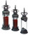 Set of 3 Renaissance Style Distressed Crown Top Cylinder Pillar Candle Lanterns