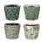 Set of 4 Green and White Contemporary Planters 5.5"