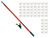 11' Telescoping Christmas Tree Decorating Pole for Hanging Lights - Includes 50 Gutter Clips