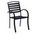 5 Piece Black Rectangular Faux Eco-Wood Patio Dining Set with Stackable Arm Chairs