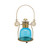 7.5" Decorative Blue Glass Bell Tea Light Candle Holder Lantern