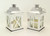 Set of 2 White and Silver LED Outdoor Candle Lanterns with Timers 9"