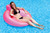 48" Inflatable Neon Frost Pink Pool Lounger with Headrest