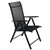 40" Black Steel and Mesh Foldable Reclining Patio Arm Chair