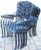 5-Piece Jet Black Round Aluminum Patio Stackable Chair Dining Set w/ Cream Cushions